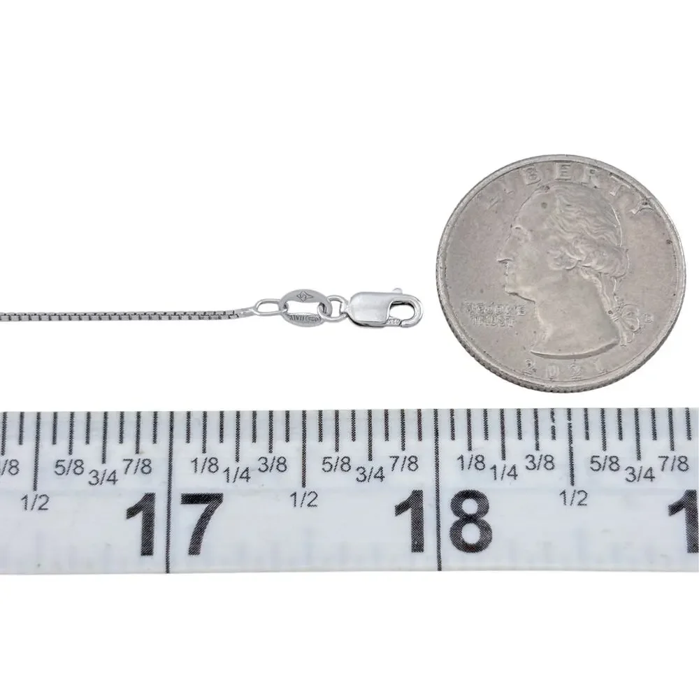Vintage Italy Sterling Silver 925 Box Chain Necklace 18